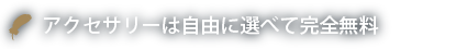 アクセサリーは自由に選べて完全無料